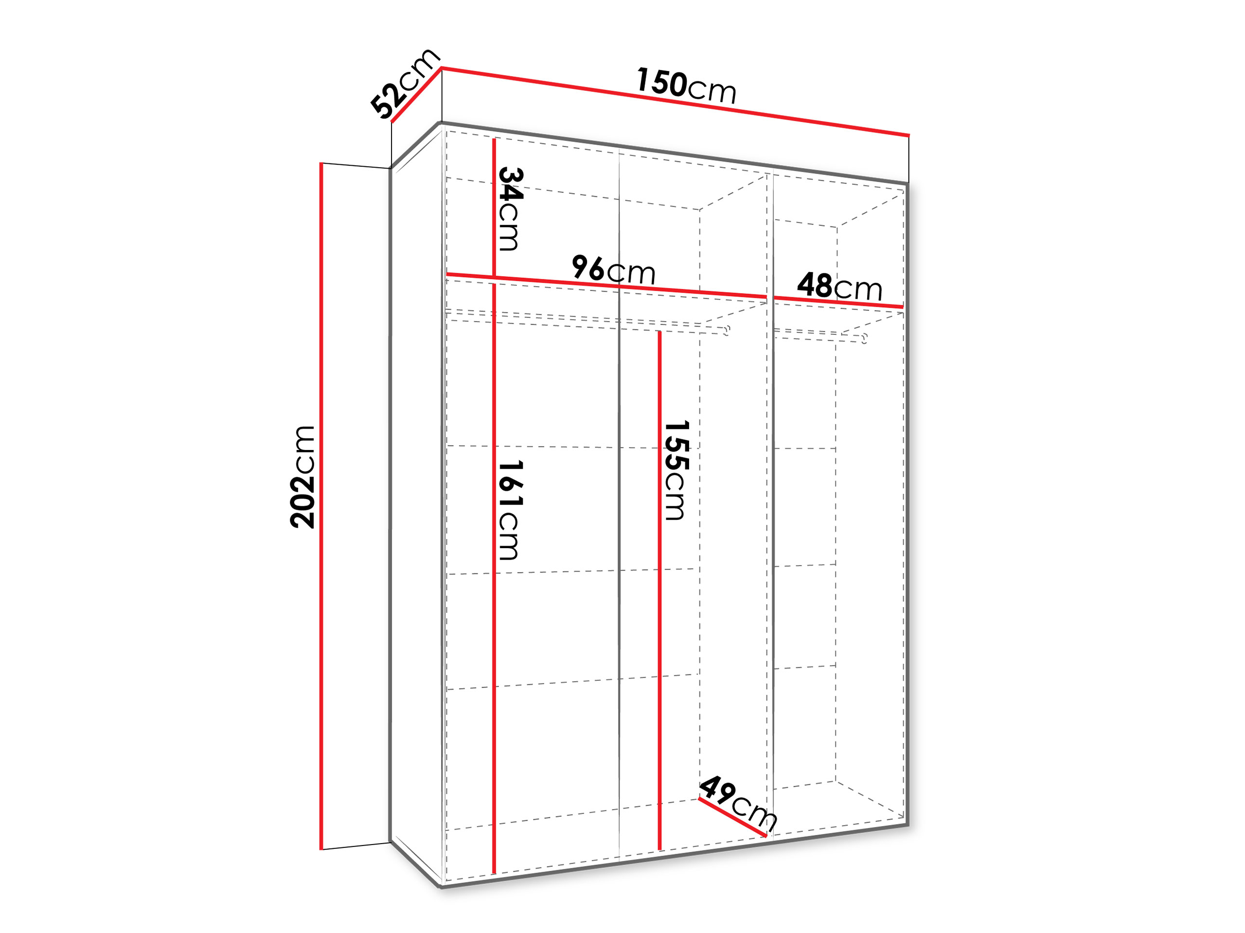 Vaatekaappi Hartford 609 (Kashmir)