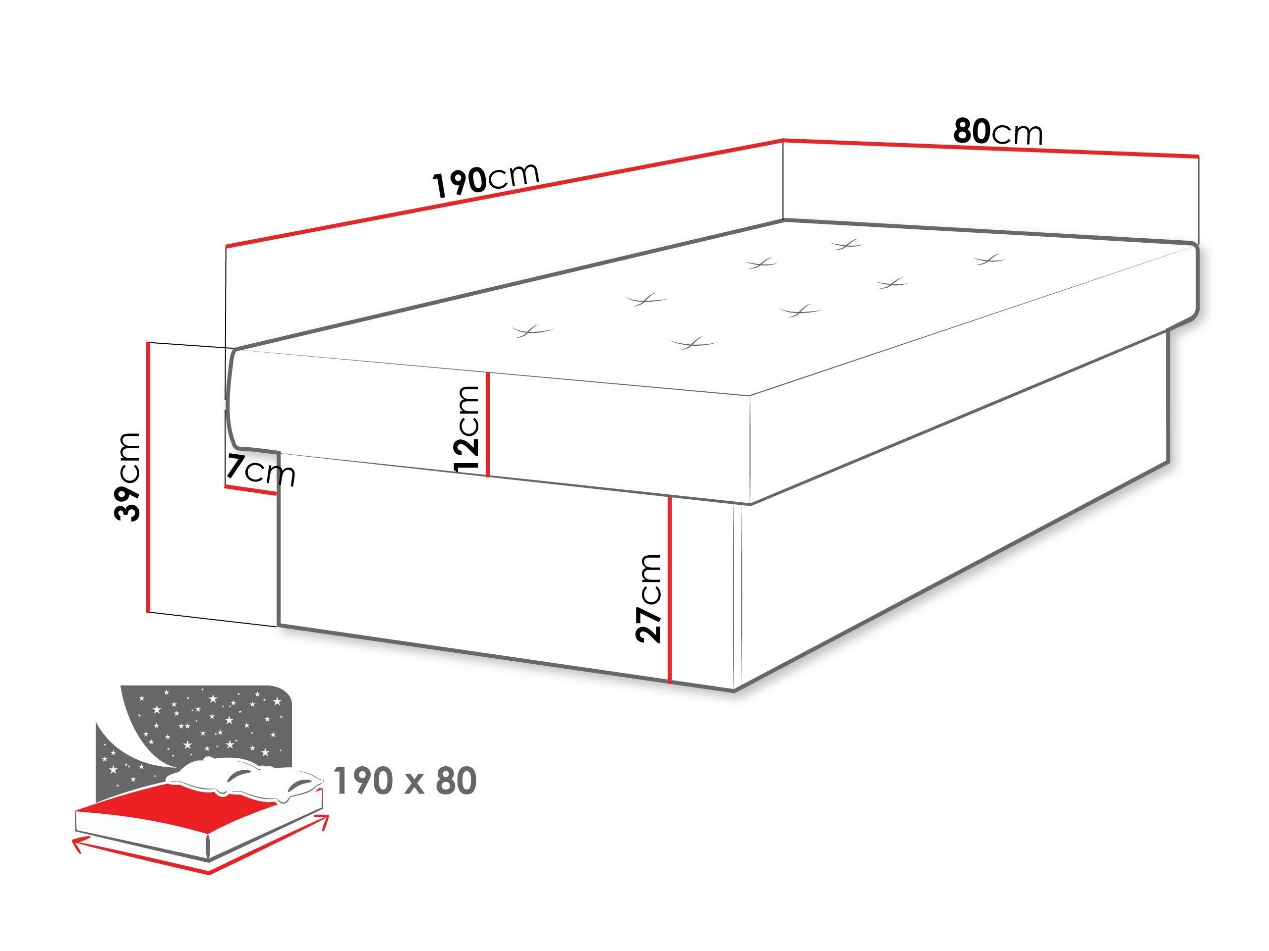 Sänky Dover 100 (Valkoinen)