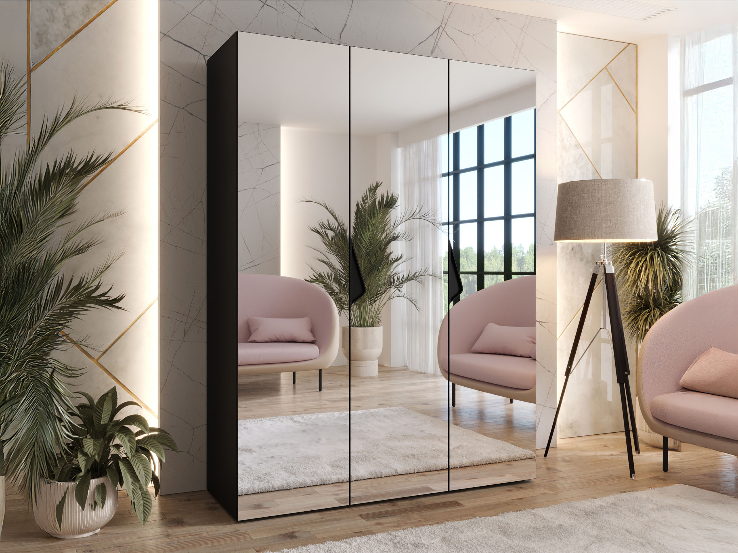 Vaatekaappi Hartford 629 (Musta)