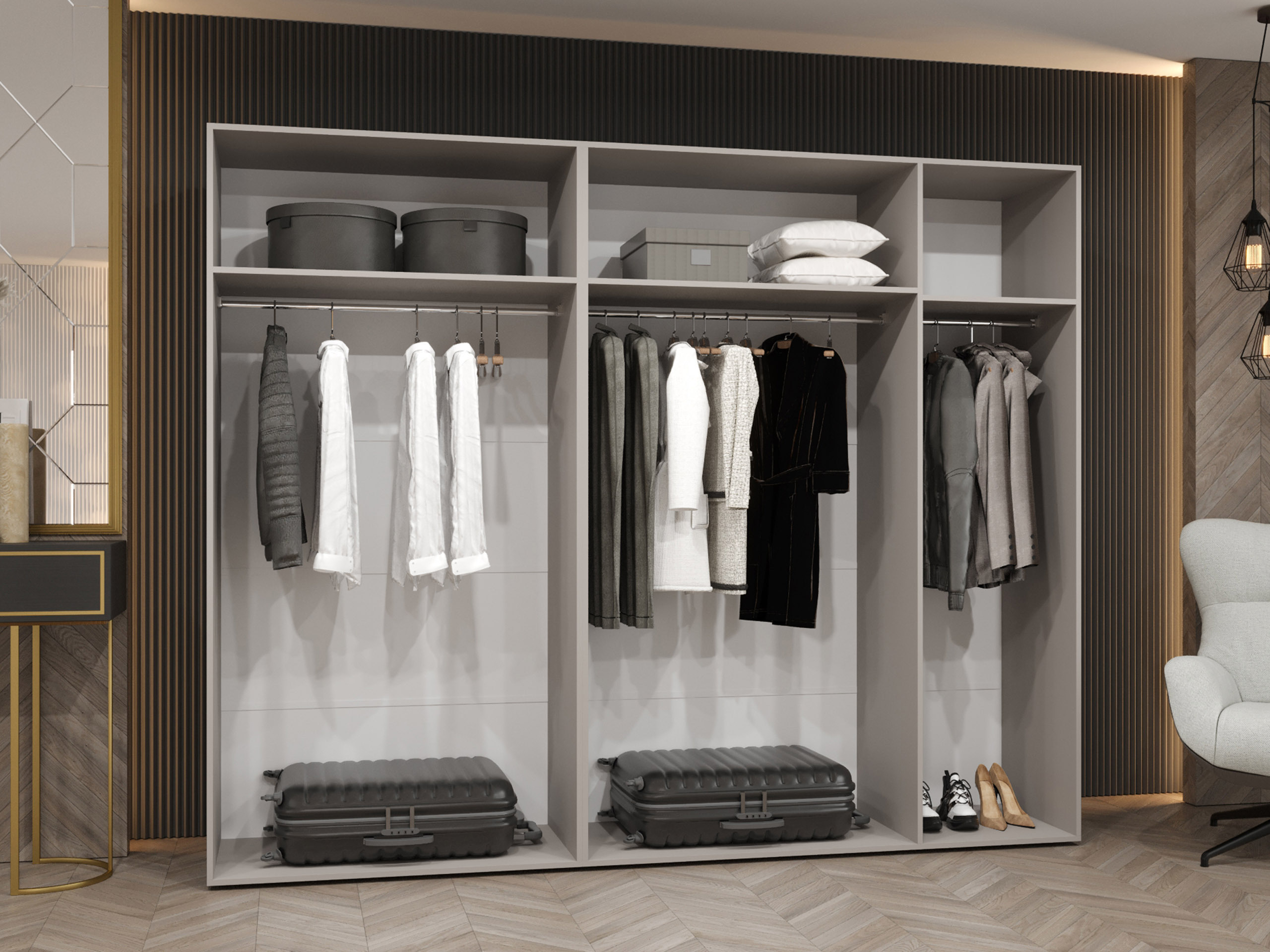 Vaatekaappi Hartford 631 (Valkoinen)