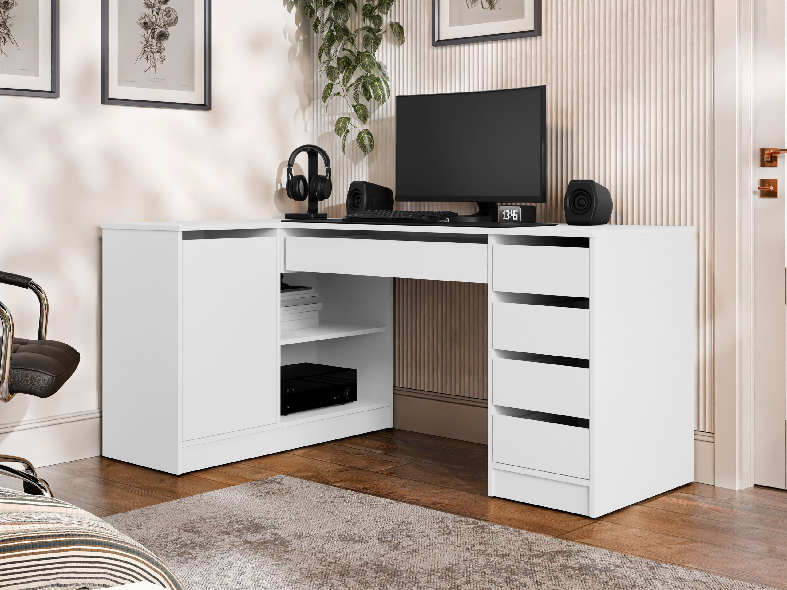 Kulmapöytä Comfivo Terros III (Valkoinen)