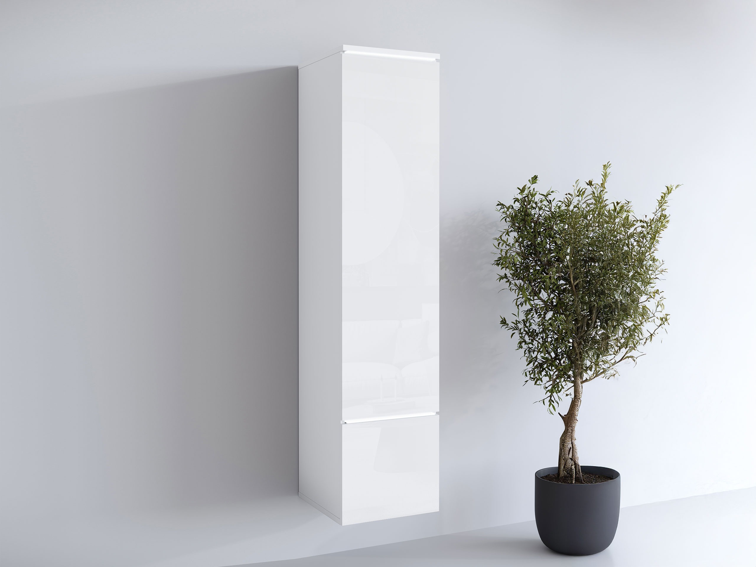 Hylly Mirfivo 108 (Valkoinen + Kiiltävä valkoinen)