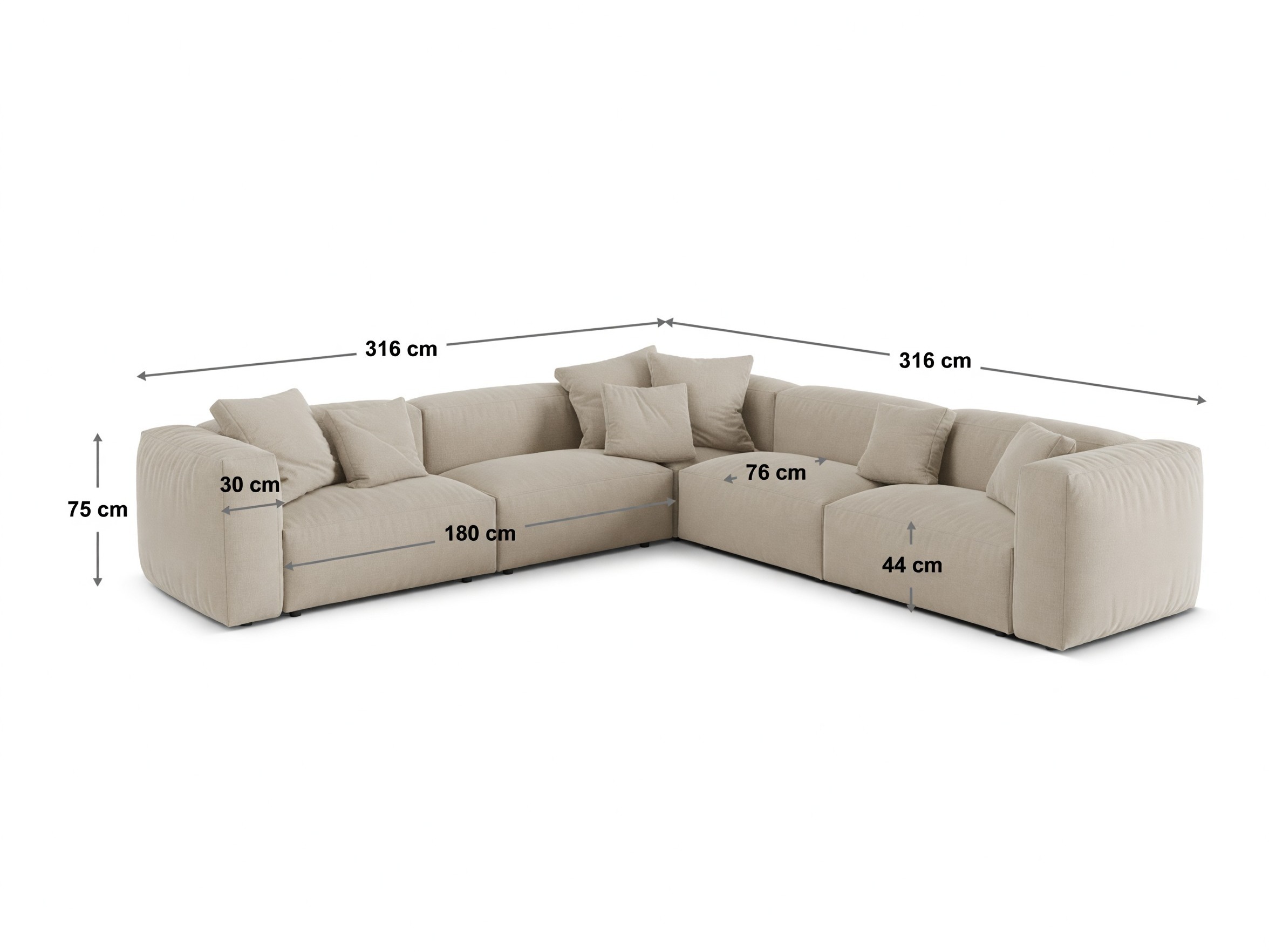 Moduulikulmasohva Sorcoro 130 (Vogue 1)