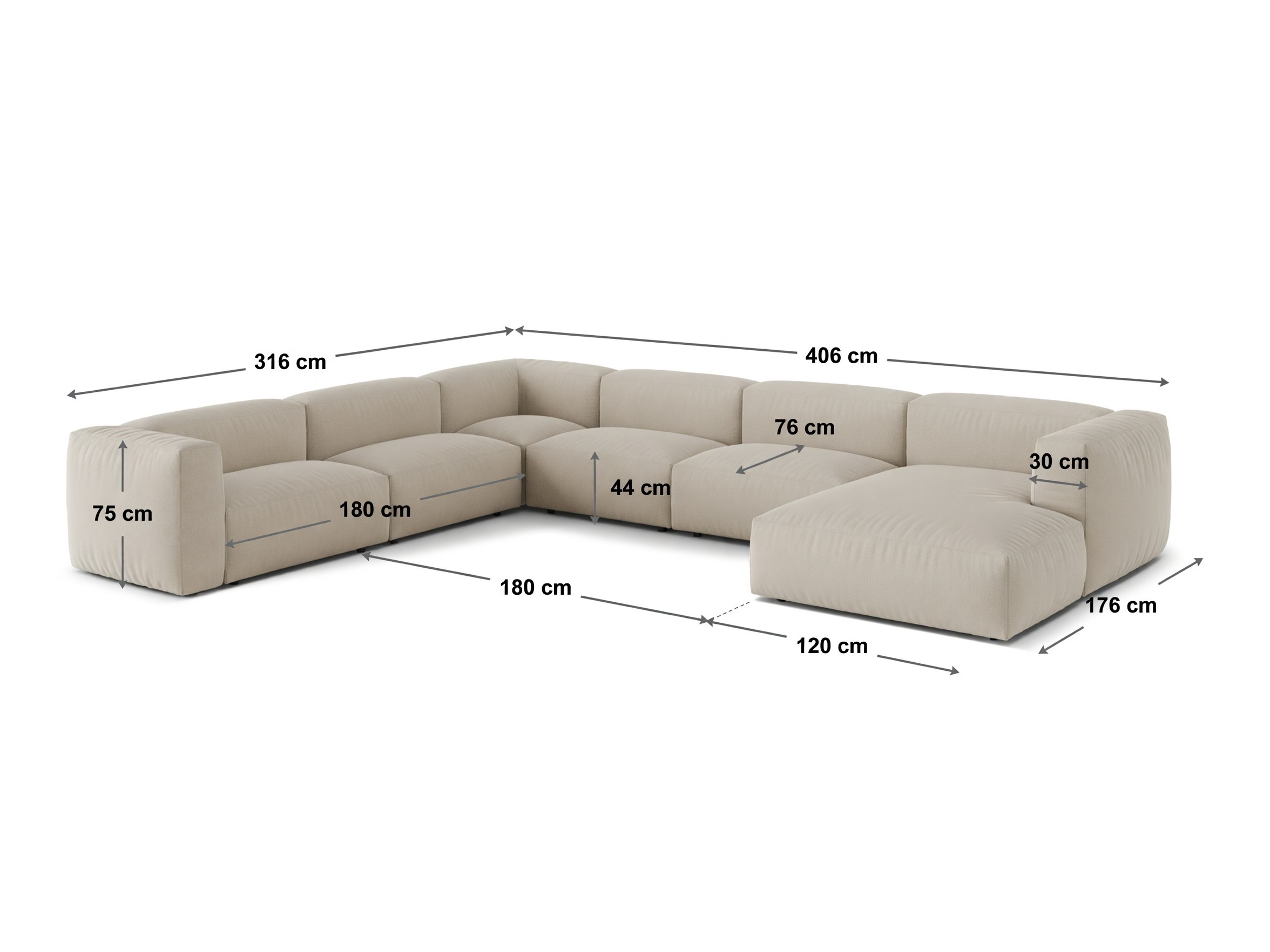 Moduulikulmasohva Sorcoro 132 (Vogue 1)