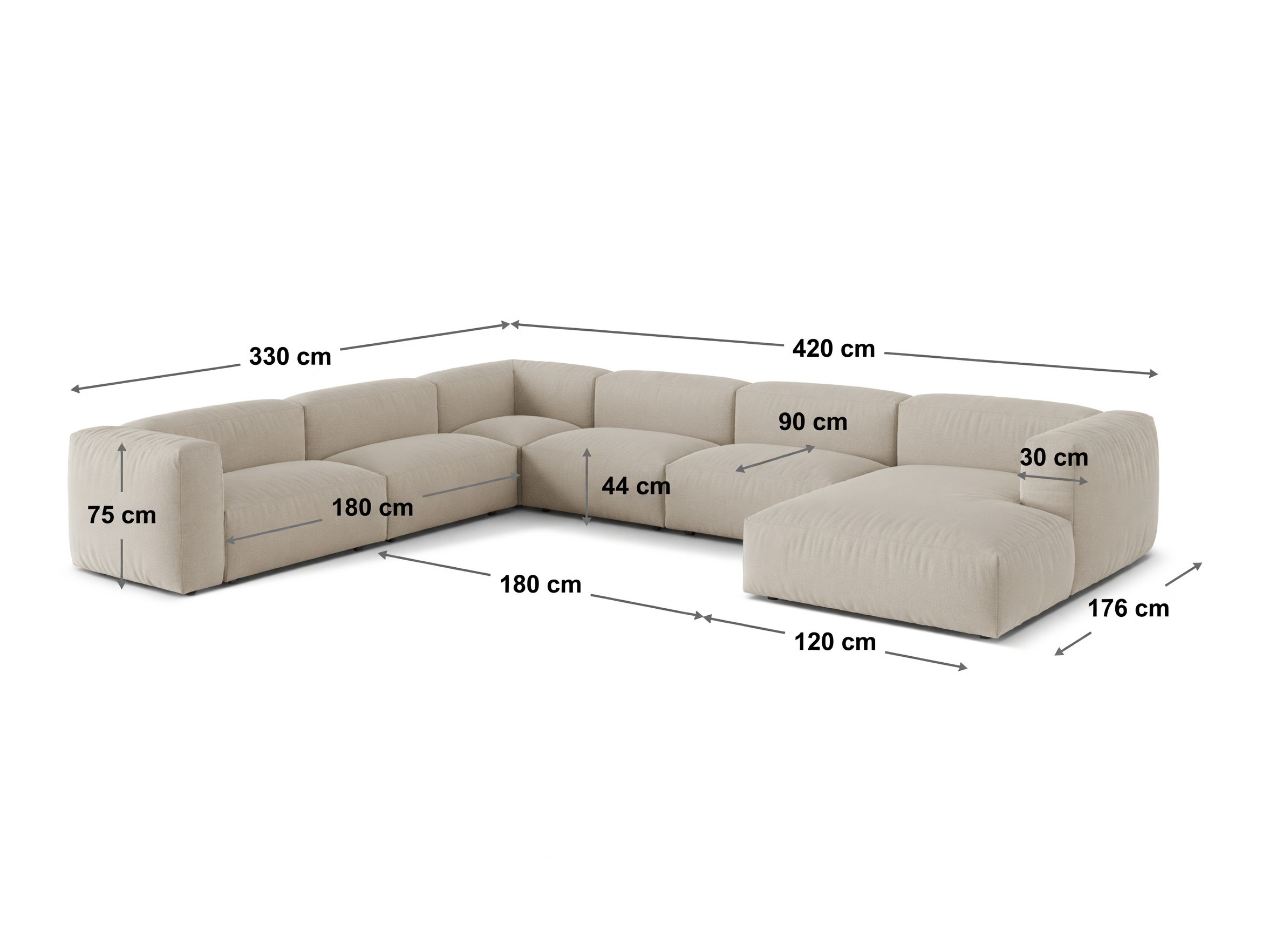 Moduulikulmasohva Sorcoro 133 (Vogue 1)