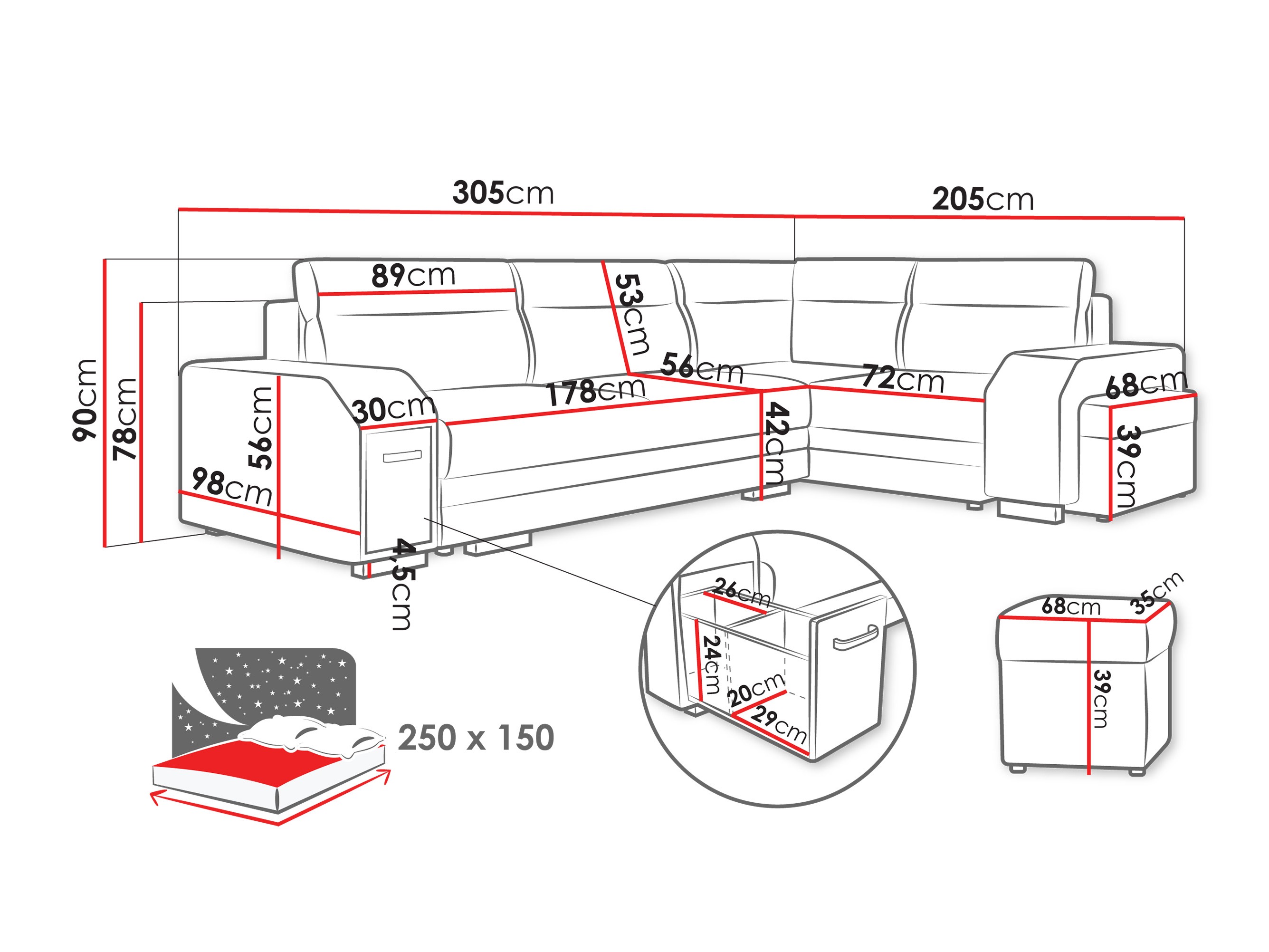 Kulmasohva Kingsport 116 (Nazar 225.06)
