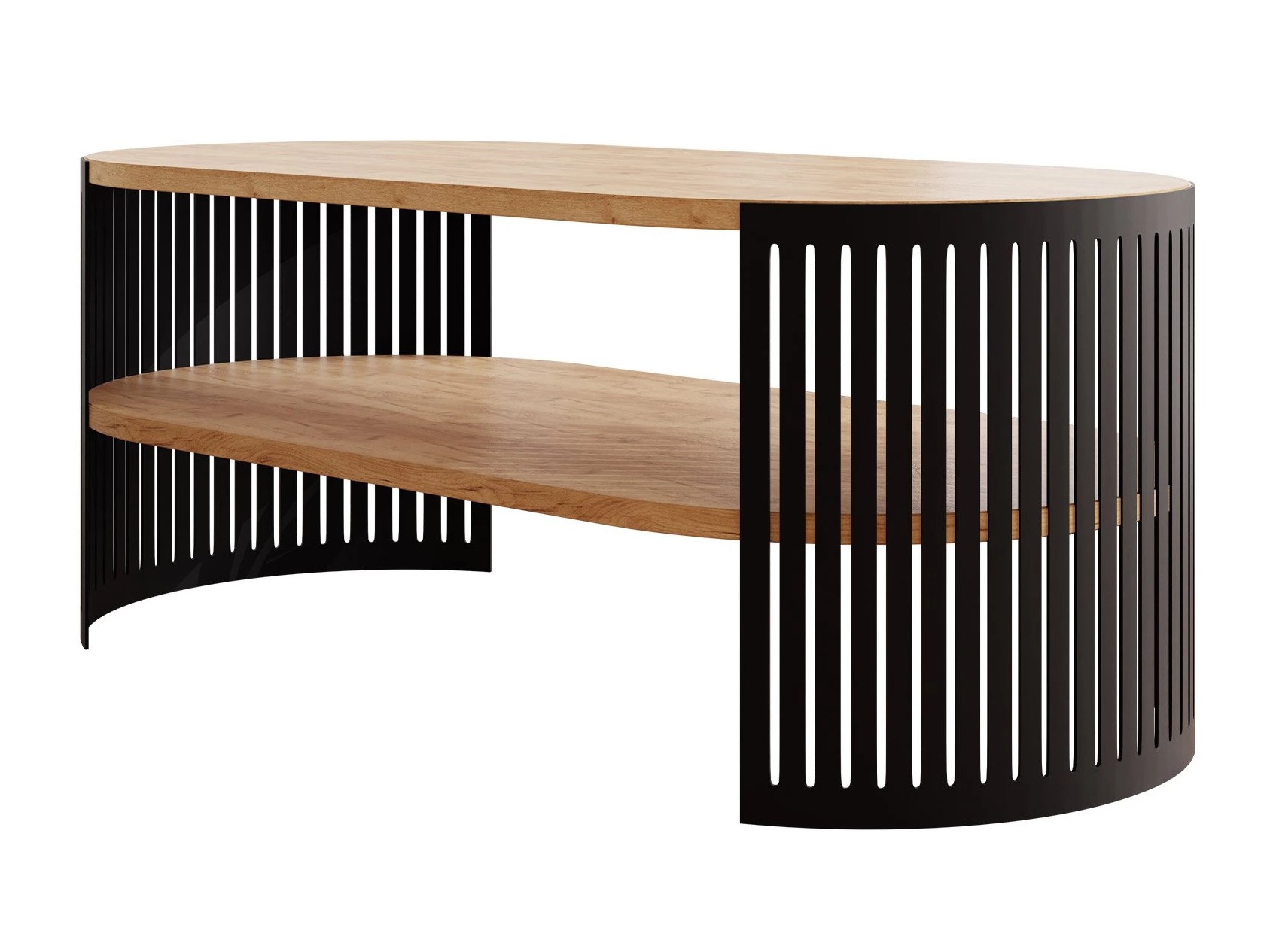 Sohvapöytä Civer III (Musta + Kultainen Craft-tammi)
