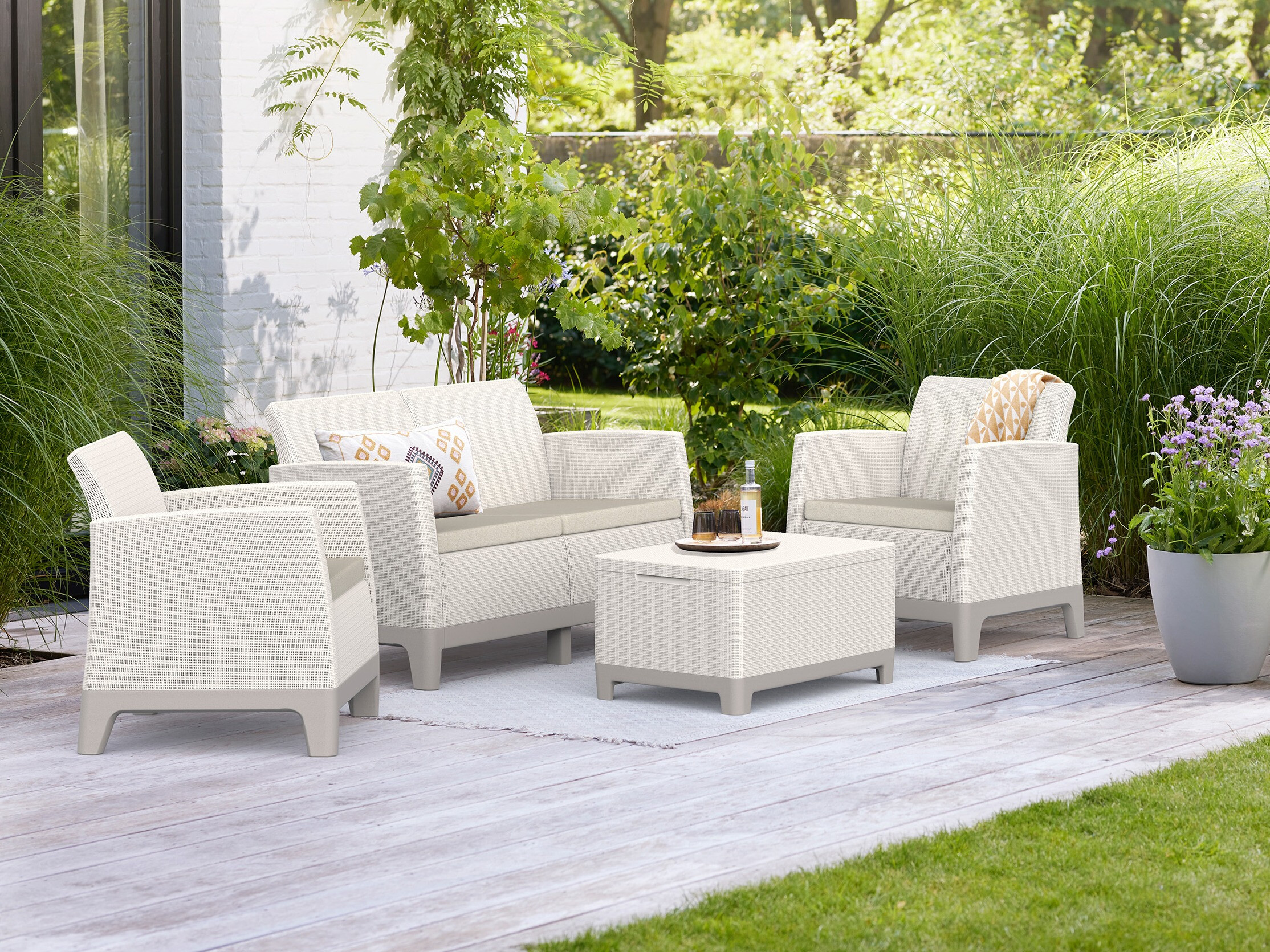 Ulkokalustesetti Forney 127 (Vaalea beige)