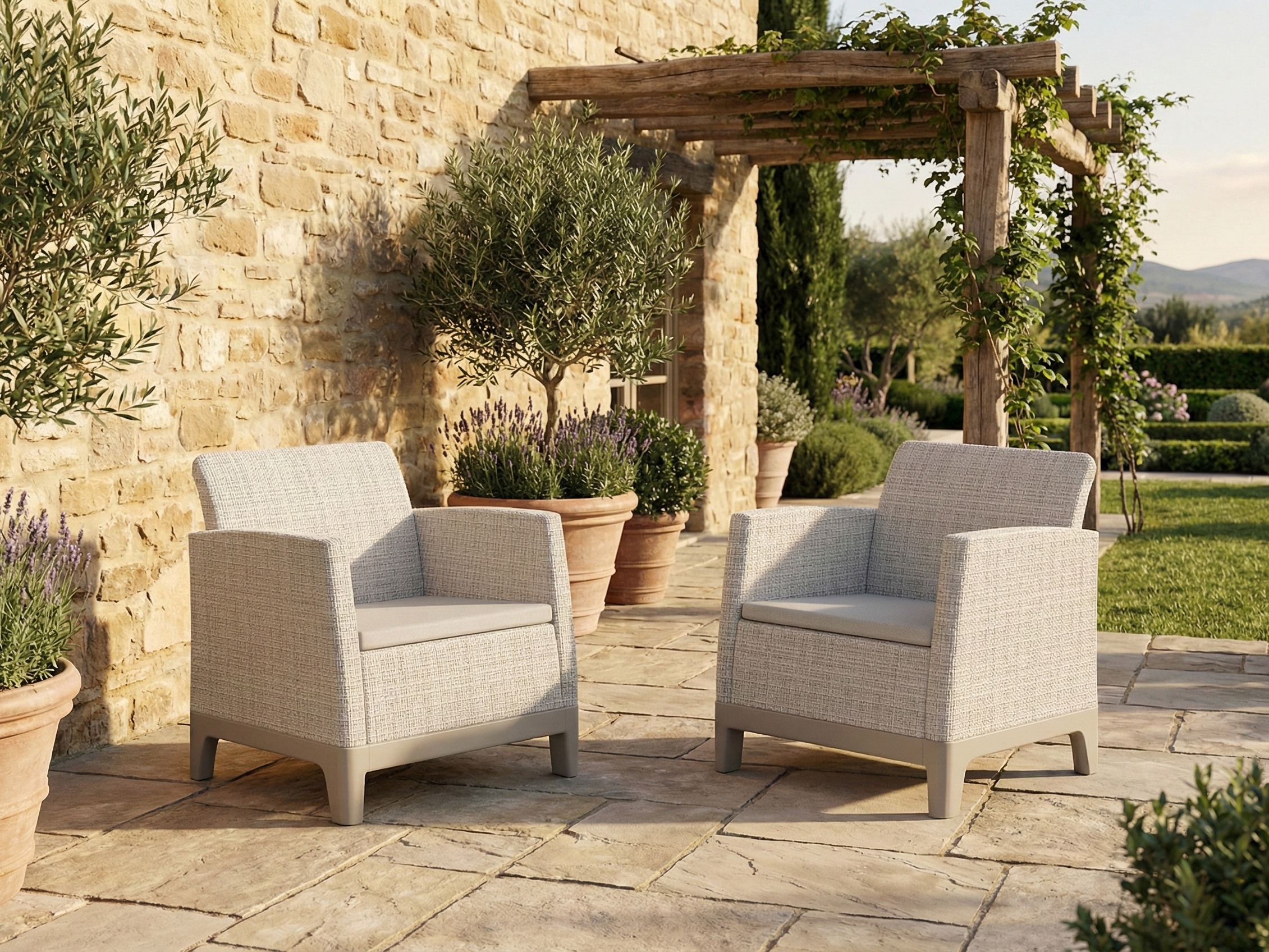Ulkonojatuoli Forney 134 (Vaalea beige)