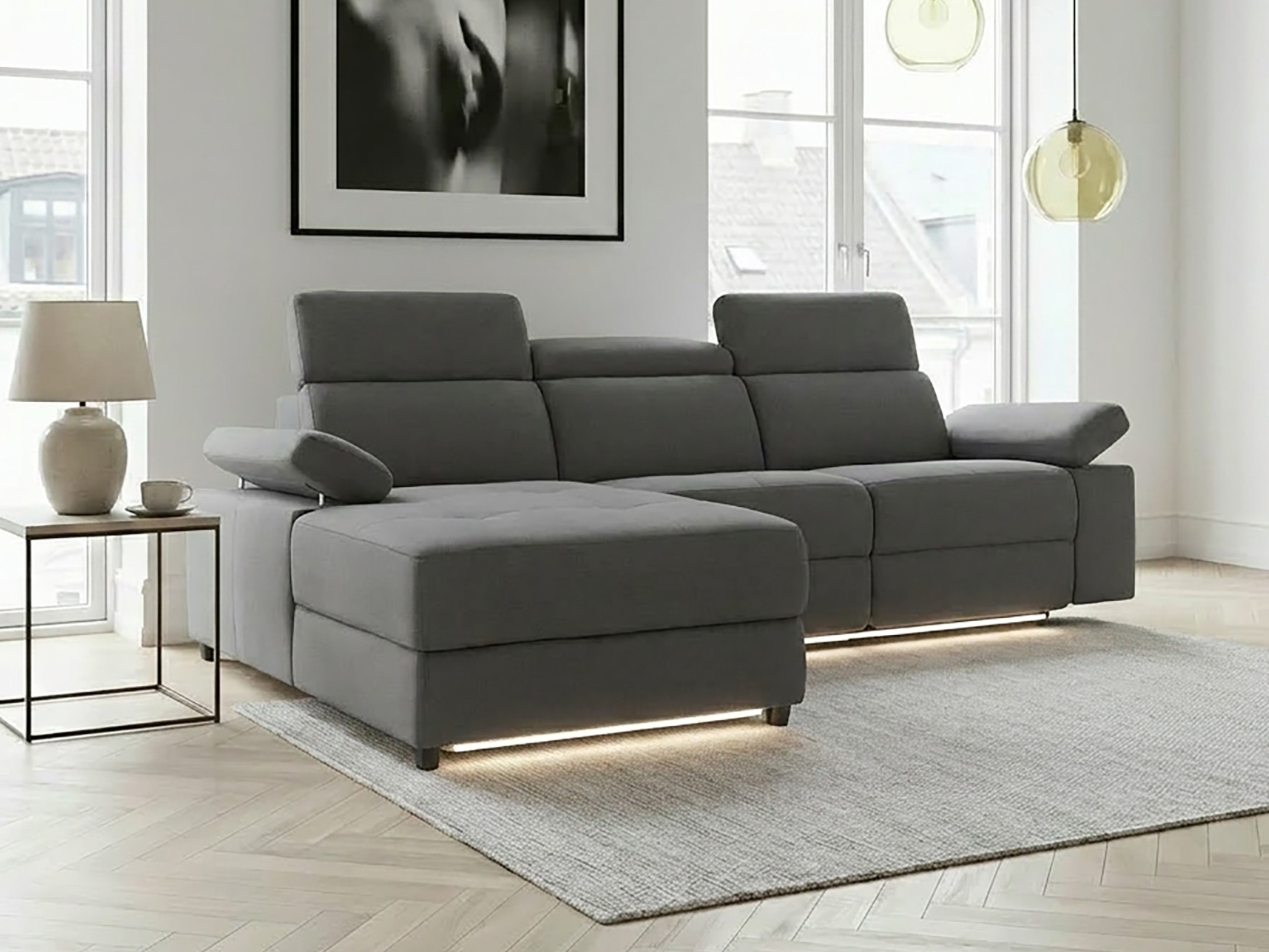 Kulmasohva kallistustoiminnolla Denton 698 (Antrasiitti)