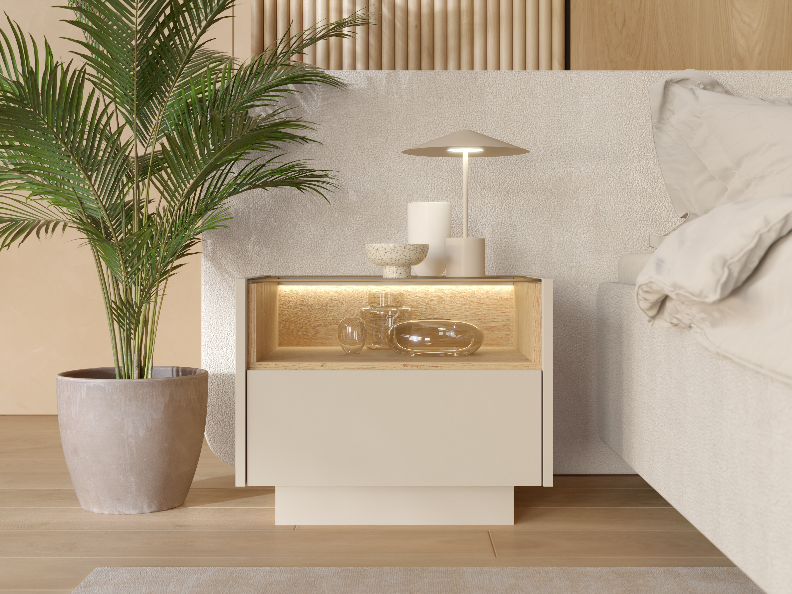 Yöpöytä Salmeli 104 (Beige)
