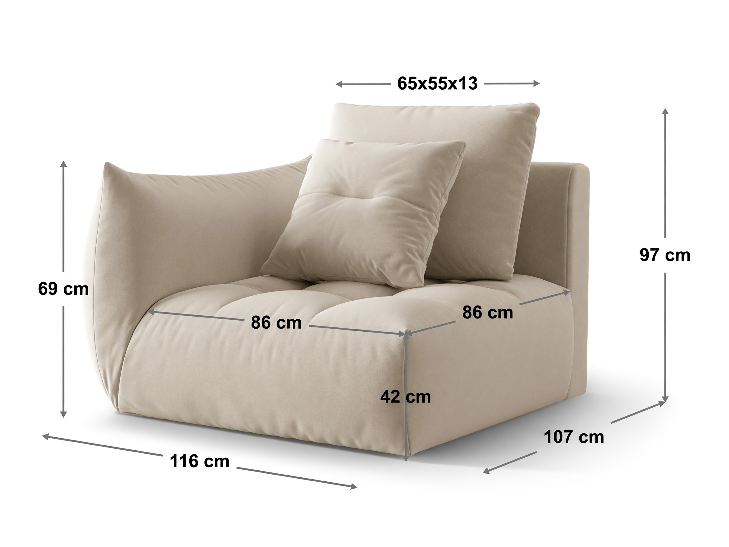 Modulaarinen istuinyksikkö Benorli 108 (Casino Sand)
