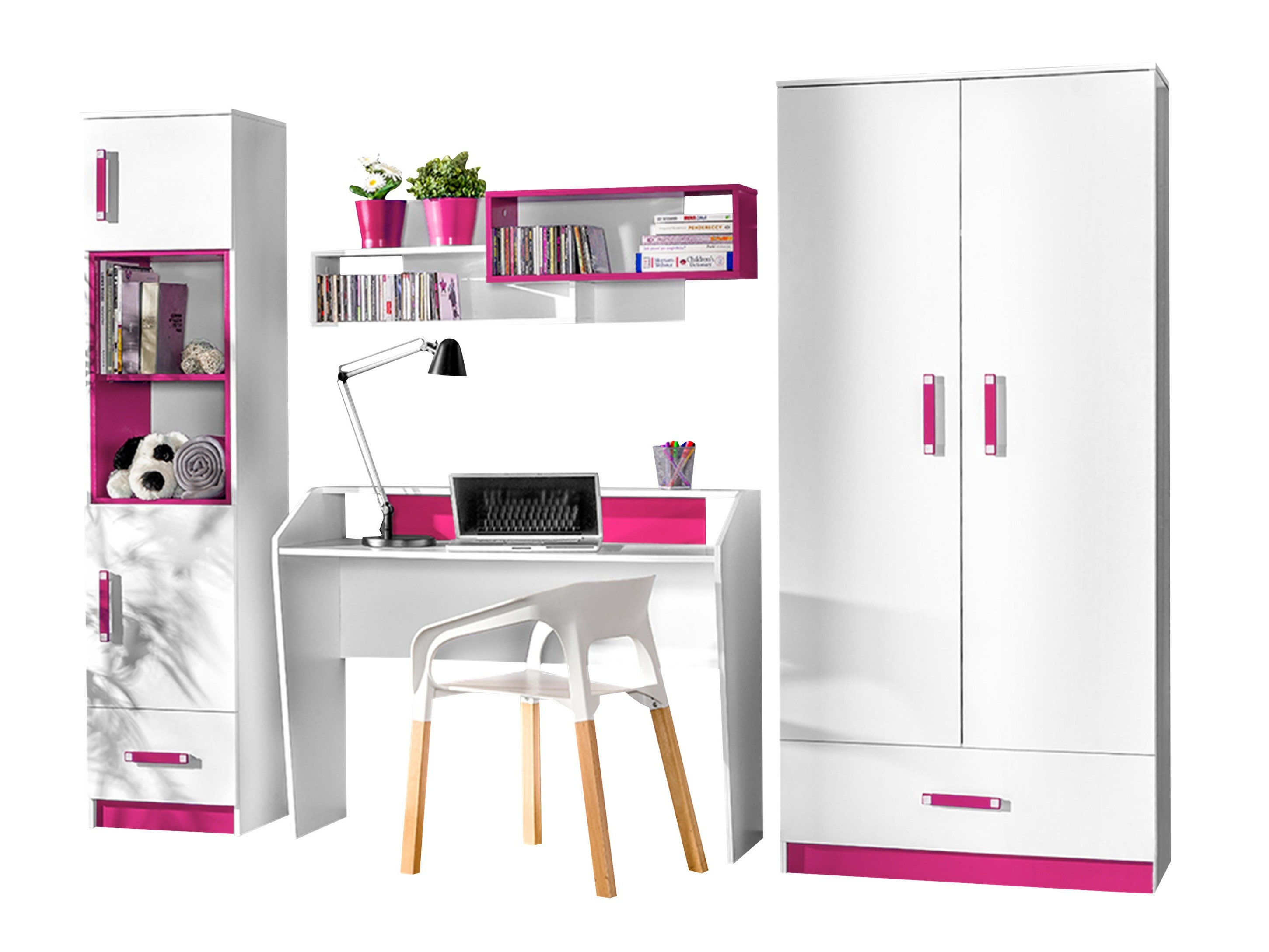 Lastenhuonesetti Sorviru 106 (Valkoinen + Pinkki)