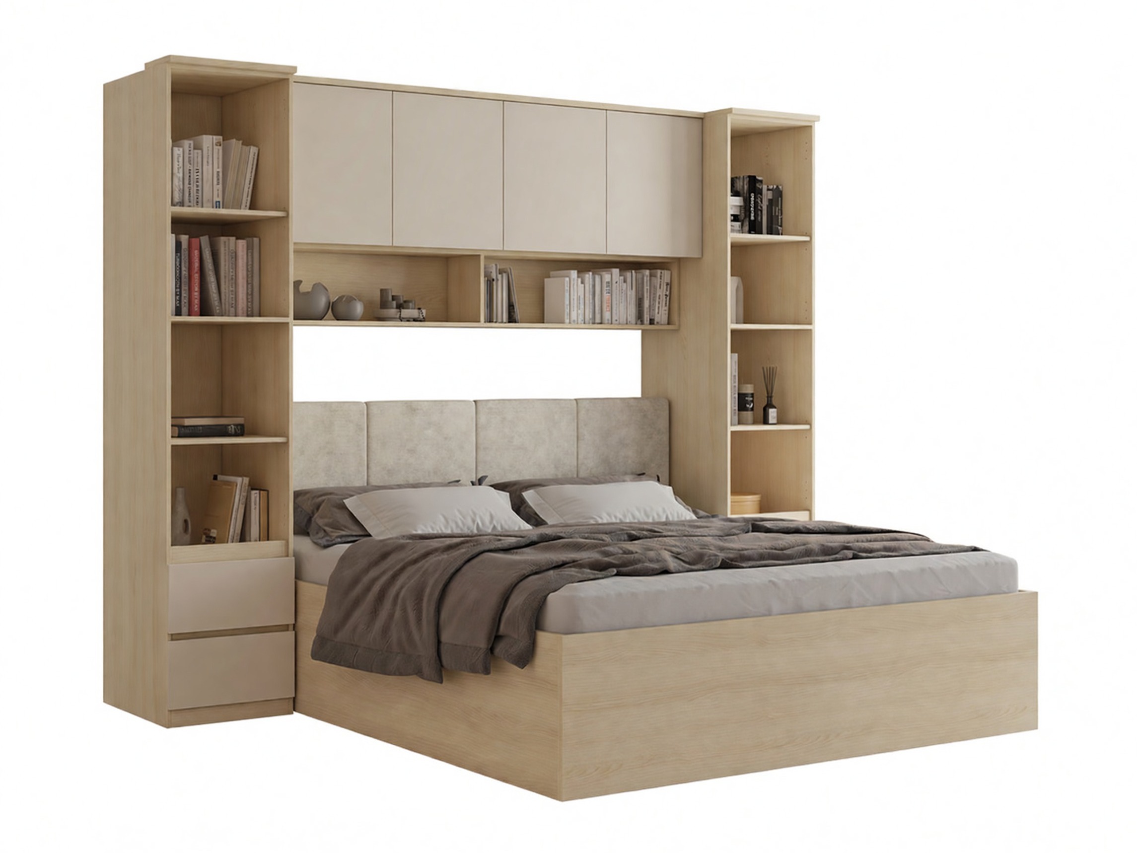 Makuuhuonesetti Nolcala 124 (Tammi + Beige)