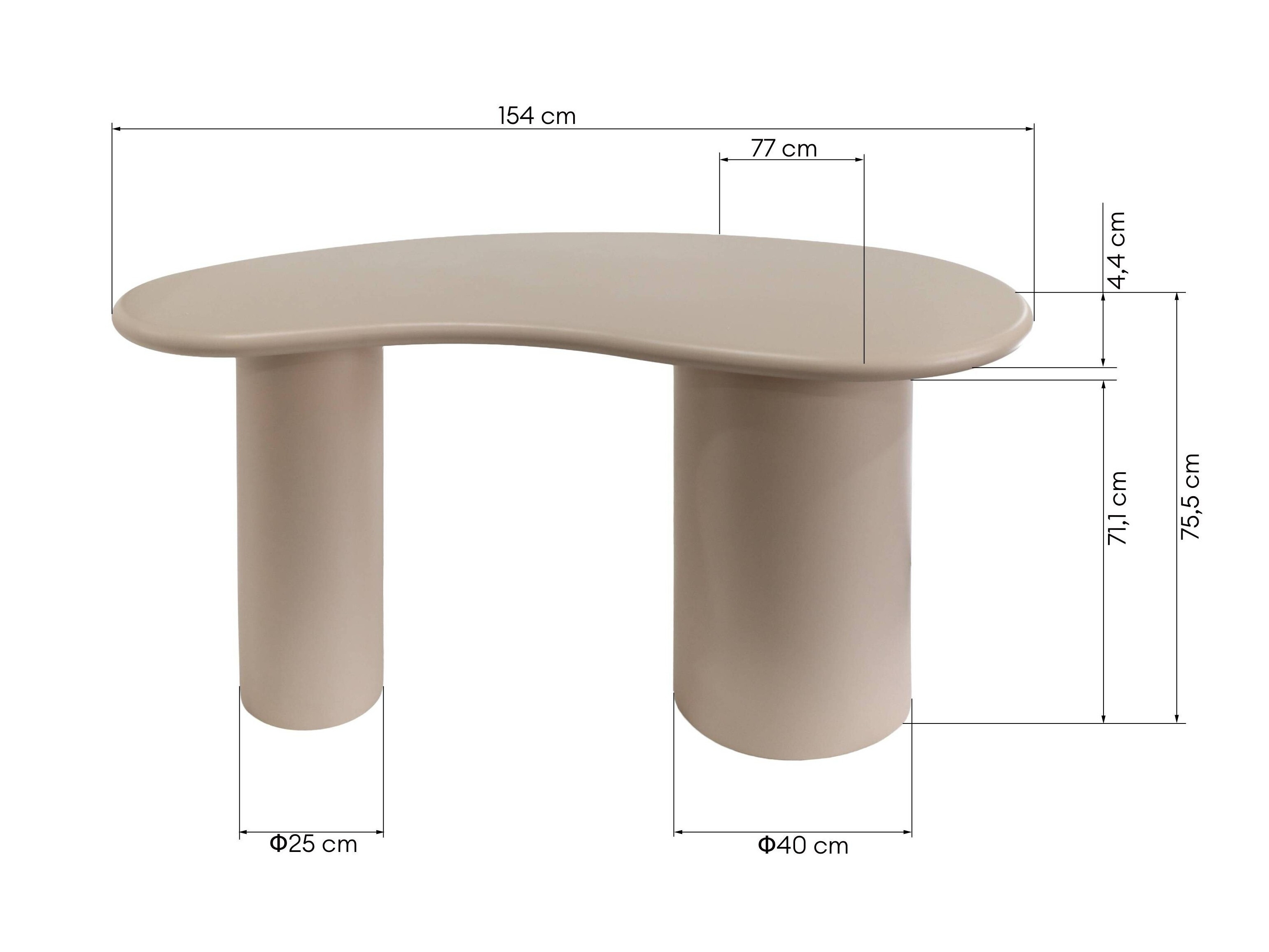 Työpöytä Burleson 820 (Beige)